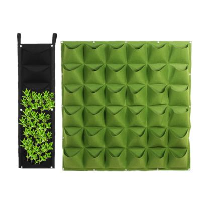 China Durable Wholesale 4 6 9 12 18 25 Pockets Flower Durable Felt Vertical Hanging Vegetable Heavy Duty Air Vent Fabric Plant Grow Bags for sale