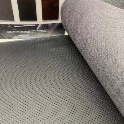 China Wholesale High Quality Waterproof Embossed Microfiber Leatherette Fabric For Car Interior Upholstery Material Perforated for sale