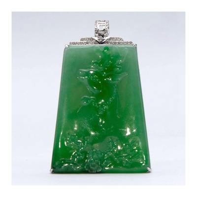 China CLASSIC Fashion Charms Gold Plated Charm Natural Jade Lucky Button Jade Pendant for sale