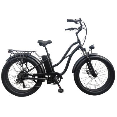 China North American e bike aluminum alloy mountain e bike 48V fat tire 26*4.0 fat tire e bike cruiser type mtb for sale