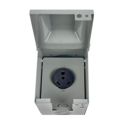 China NEMA TT-30R RV/EV Outlet Box, 3 Prong, 30A, 125V, Waterproof, Outdoor Electrical Receptacle Panel 9001POP30 for sale