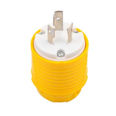 China Replacement NEMA L5-20P & NEMA L5-20R Locking Plug & Connector SetIndustrial Grade Heavy Duty 1set Yellow for sale