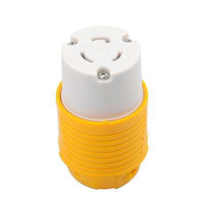 China Replacement NEMA L5-20R 3 Prong Industrial Grade Generator Adapter Plug In Yellow for sale