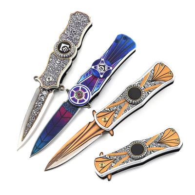 China cm78 EDC gyro compass toy folding pocket knife cm78 EDC Non-variable fingertip gyroscope d2 hand fidget spinner portable multi rotary spinning knife for sale