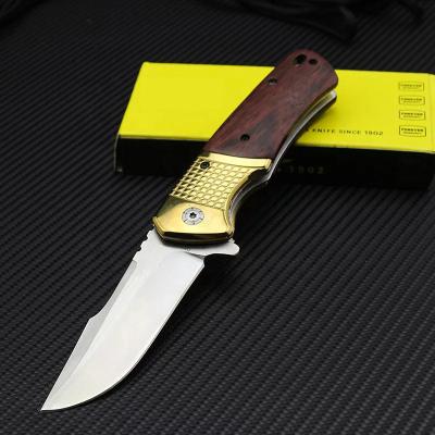 China Non-variable high quality promotion knife hunting fold metal custom fresh steel golden knife for sale