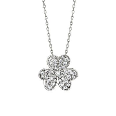 China Manufacturer FASHIONABLE Supply High Quality and Luxury Net Red Diamond Girl Clover Necklace Collarbone Chain for sale