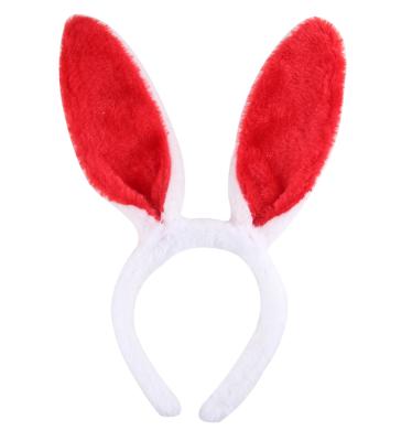 China Comfortable Cute Bunny Ear Hairband Hair Accessories Plush Women Plastic Adult Kids Easter Headband Rabbit Ear Headband Dress Costume for sale