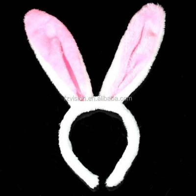 China Plastic Material Stuffed Plush Kids Rabbit Ears Halloween Party Animal Headband Bunny Ears Headdress for sale