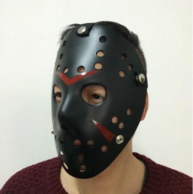 China New Customized Halloween Black PVC Party Jason Hockey Mask With Red Bar for sale