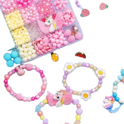 China 24 Lattice Ceramic Acrylic Beaded Children's DIY Toys Handmade Girls Beaded Necklace Bracelet Puzzle for sale