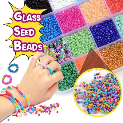 China 24 Box Ceramic Kids Beaded Accessories 3mm Rice Bead Color DIY Beads Bracelet for sale