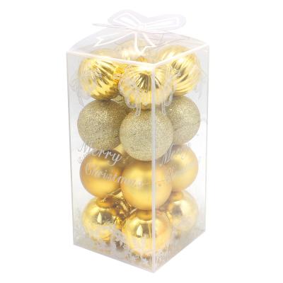 China PVC & 16 Plastic Christmas Balls Set 6cm Christmas Decorations Christmas Tree Pumpkin Pendant Balls for sale