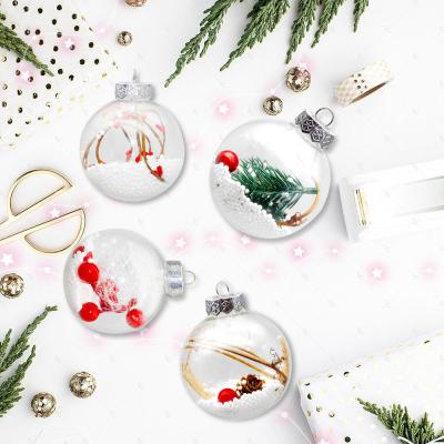 China PVC & Christmas product 7cm PET plastic hot transparent Christmas ball bulk plastic Christmas tree ball for sale