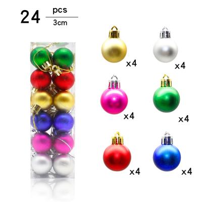 China 3cm24 Ball Set Christmas Decorations Decoration Ball Plastic Matte Box for sale