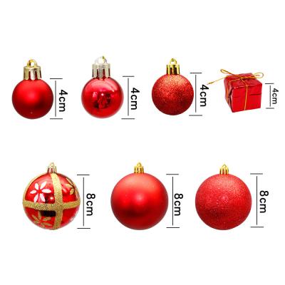 China Christmas Decorations 8cm/33PCS Plastic Christmas Ball Set Painted Special Shaped Christmas Tree Pendant for sale