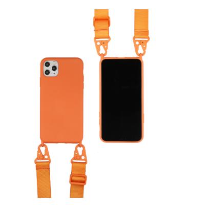 China Luxury Slicone Silicone Chain Necklace Phone Case For iPhone 12 11 pro 7 8 max plus X XR XS Max Back Cover Lanyard Neck Strap Rope Cord for sale