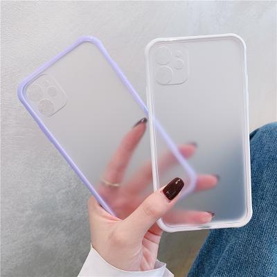 China Protector cover Armor Transparent Shockproof Phone Case For 12 11 pro X Xs max XR 6 6s 7 8 plus camera protection candy color cover case for sale