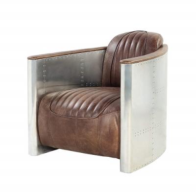 China Leisure Chair Retro Style Industrial Aviator Leather Chair for sale