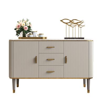 China Modern French Style Leather Upholstery Luxury Sideboard Sideboard Cabinet for sale