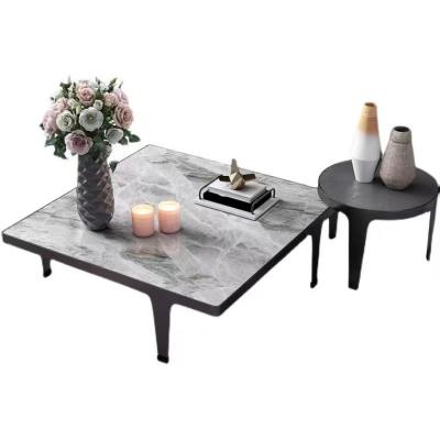 China Modern Qualified Modern Square Coffee Table Slate Top And Small Round End Table for sale