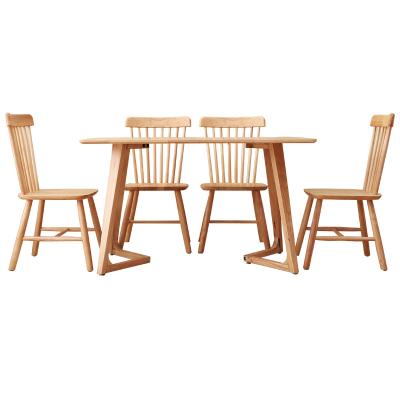 China Modern Nordic Dining Room Wooden Table with 4 Chairs for sale