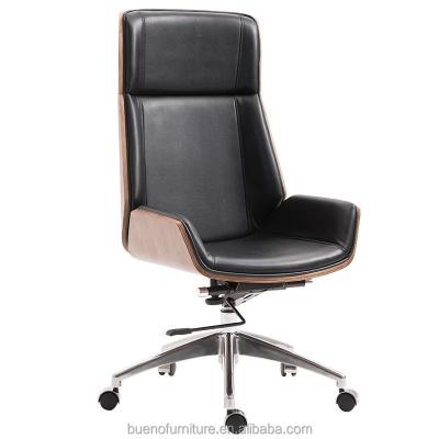 China Executive Swivel Design High-Back Chair Modern Office Chair Black With Armrest for sale