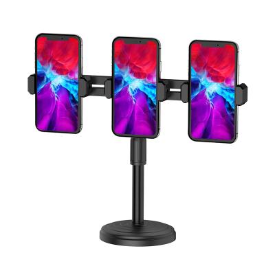 China PORTABLE Durable Use Live Stream 3 Phone Mounts Stand Beauty Ring Light Upright Stand For Video Shooting Live Stream for sale