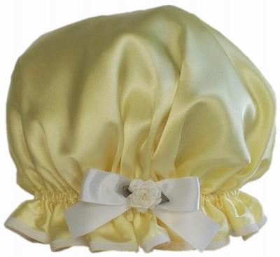 China London Soft Yellow Luxury Eco-Friendly Shower Cap for sale