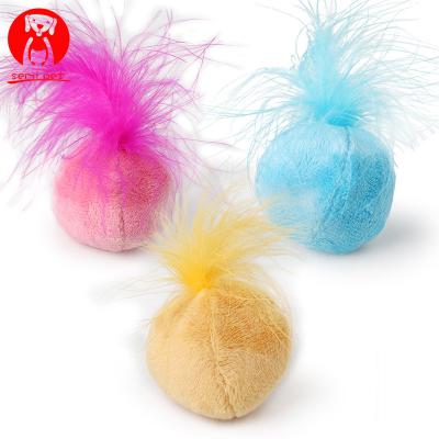 China Vocal Viable Catnip Catnip Health Catnip Plush Bell Plush Ball Toy Cat Interactive Pet Toy for sale