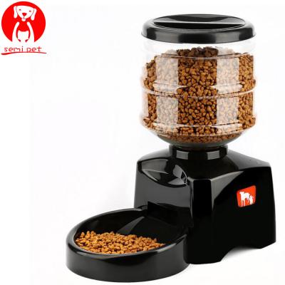 China 5.5L Auto Automatic Pet Feeder With Voice Message Recording Dogs Cat Food Bowl Dispenser Large Smart And LCD Screen Black for sale