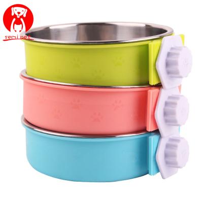 China Sustainable Hanging Pet Bowl On Single Cages Accessory For Dogs Feeding And Water Supplies for sale