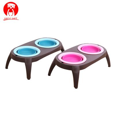 China High Sustainable Pet Product Double Pet Bowls Water Bowls Stand Up Feeder Cat Food Bowls Outdoor Pet Water Dispenser for sale