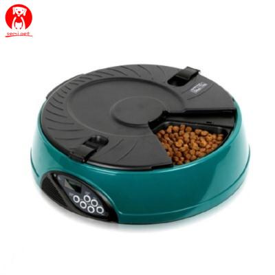 China Automatic Pet Feeder 6 Bowl Automatic Meals - Automatic Cat Or Dog Holiday Dispenser Bowl With Voice Recorder for sale