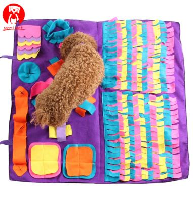 China Viable Dog Sniffing Mat Game Toys Dog Find Food Training Blanket Mat For Relieve Stress Puzzle Sniffing Mat Pad for sale