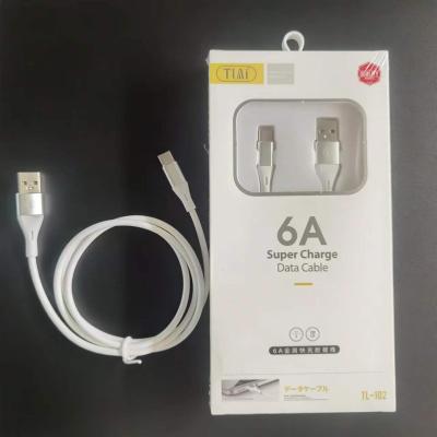 China Type C Charging Cable 6A Metal Shell Micro USB Data Charger Player MP3/MP4 Quick Fast Charging Cable for sale