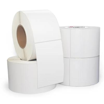 China Waterproof Wholesale Self Printing Thermal Paper 4x6 Adhesive Direct Blank White Shipping Label Rolls for sale