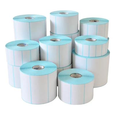 China Custom Scratch Resistant Supplier Packaging Labels 4X6 Hot Label Stickers Direct Hot Empty Transport Label Rolls for sale