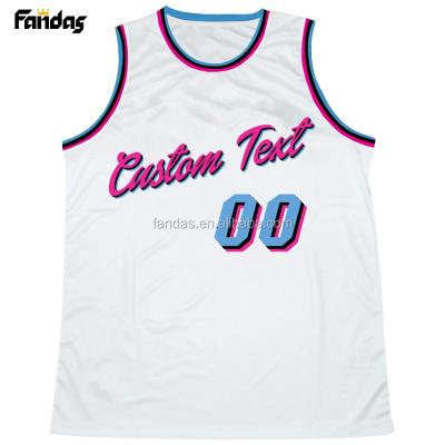 China Full Sublimation Antibacterial Printing Antibacterial Basketball Uniforms Free Design Customized Basketball Tank Tops School Team Basketball Sports Wear for sale