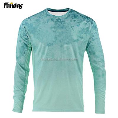 China Custom Printing Antibacterial Men's Performance Polyester Fishing Shirt UV Protection Quick Dry Fishing Wear for sale