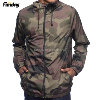 China High Quality Polyester Polyester Custom Camouflage Mens Anorak Fashion Zipper Anorak Jacket for sale