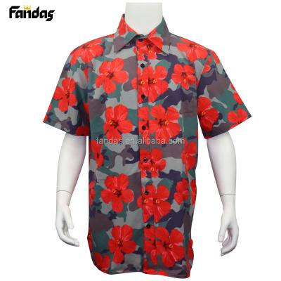 China Wholesale 100% Polyester 100% Polyester Customized Latest Hawaii Floral Print Button Up Shirt for sale