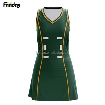 China SKIRT SKIRTS Fashion Sublimation Netball Tank Tops Team Custom V-Neck Netball Dress Breathable Netball Wear for sale