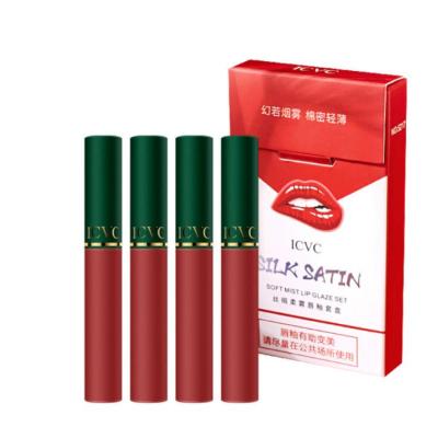 China Waterproof 1/4 Pcs Cigarette Shape Matte Lipstick Waterproof Long Lasting Smoke Tube Lipstick Velvet Lipstick Tint Cosmetic Makeup for sale