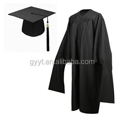 China School Uniform Customized Luxury Senior Matte Black Graduation Gown, Cap and Cowl Graduation Uniforms for sale