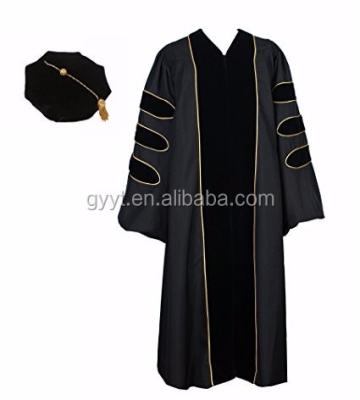 China Unisex Doctoral Graduation Academic Dress with Hat and Tassel / Formal Dress for sale