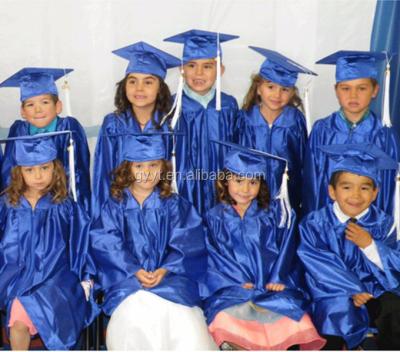 China Long Sleeve Kids Graduation Gowns And Hats For Kindergarten Kids Royal Blue Gown for sale