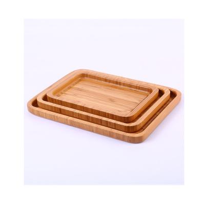 China Viable Rounded Corner Tray Japanese Portable Hotel Room Bamboo Tray Rectangular Wooden Tea Plates for sale