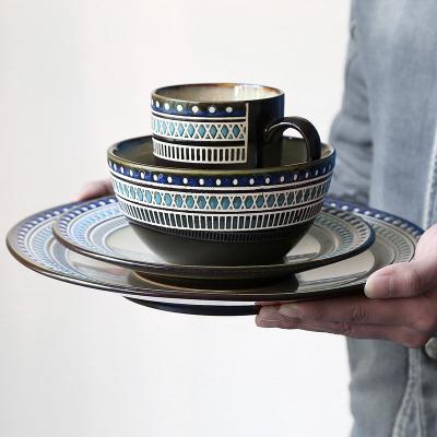 China Sustainable Exotic Style Tableware Set Creative American Ceramic Western Food Tableware Dish for sale