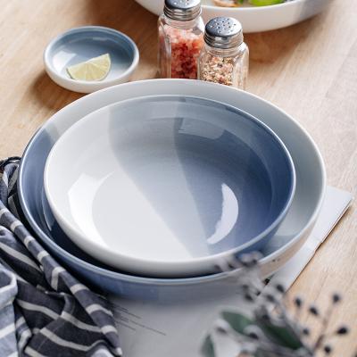 China Viable Nordic Ceramic Deep Bowl Style Insulation Creative Insulation Noodles Roll Large Rice Bowl for sale