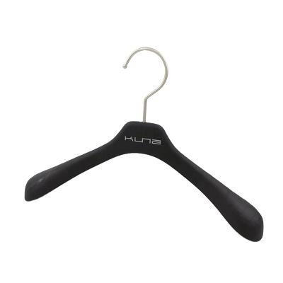 China New Comfortable YT Velvet Plastic Hanger Baby Clothing Hanger Classic/Postmodern Cute Kids Clothes Hanger for sale